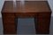 Hardwood Twin Pedestal Partner Desk with Leather Top, Image 2