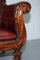 Regency Chesterfield Bordeaux Leather Porters Armchair in the Style of Gillows 11