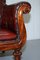 Regency Chesterfield Bordeaux Leather Porters Armchair in the Style of Gillows, Image 11