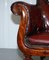 Regency Chesterfield Bordeaux Leather Porters Armchair in the Style of Gillows 9