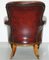 Regency Chesterfield Bordeaux Leather Porters Armchair in the Style of Gillows, Image 15