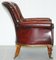 Regency Chesterfield Bordeaux Leather Porters Armchair in the Style of Gillows, Image 13