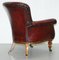 Regency Chesterfield Bordeaux Leather Porters Armchair in the Style of Gillows, Image 14