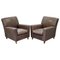 Italian Gray Leather Armchairs by Terence Conran, Set of 2 1