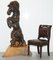 Tall Hand-Carved Sculpture of Rearing Horse and Foal 2