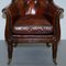 Regency Hand Dyed Brown Leather & Hand-Painted Armchair Attributed to Gillows 8