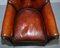 Regency Hand Dyed Brown Leather & Hand-Painted Armchair Attributed to Gillows, Image 4
