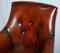 Regency Hand Dyed Brown Leather & Hand-Painted Armchair Attributed to Gillows, Image 7