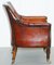 Regency Hand Dyed Brown Leather & Hand-Painted Armchair Attributed to Gillows, Image 13