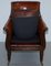 Regency Hand Dyed Brown Leather & Hand-Painted Armchair Attributed to Gillows 12