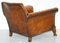 Marquetry Walnut Inlay and Brown Leather Sofa & Armchairs by Thomas Chippendale, Set of 3, Image 12