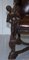 Banco sofá veneciano barroco de nogal tallado de cuero marrón de Valentino Besarel, Imagen 7