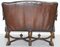 Baroque Venetian Carved Walnut Settee Sofa Bench in Brown Leather from Valentino Besarel 10