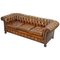Fully Sprung Aged Brown Leather Chesterfield Sofa from Thomas Chippendale 1