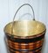 Biedermeier Brass Lined, Maple & Ebony Peat Bucket for Coal 12