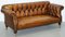 Victorian Brown Leather Chesterfield Sofa from Howard and Sons 2
