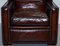 Fauteuil Vintage Fait Main en Cuir Bordeaux 7