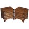 Tavolini impilabili vintage in legno massiccio con scomparto interno, set di 2, Immagine 1