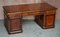 Antique Russian Hardwood & Gilt Metal Partner Desk & Leather Armchair, Set of 2 2