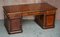 Antique Russian Hardwood & Gilt Metal Partner Desk & Leather Armchair, Set of 2, Image 2