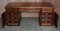 Antique Russian Hardwood & Gilt Metal Partner Desk & Leather Armchair, Set of 2 9