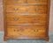 Cassettiera antica vittoriana in legno intarsiato e legno duro, metà XIX secolo, Immagine 4
