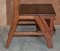 Antique Victorian English Oak Library Steps & Metamorphic Chair, 1880s 9