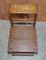 Antique Victorian English Oak Library Steps & Metamorphic Chair, 1880s 4