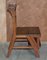 Antique Victorian English Oak Library Steps & Metamorphic Chair, 1880s 8