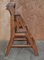 Antique Victorian English Oak Library Steps & Metamorphic Chair, 1880s 16
