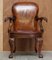 Fauteuil Aigle Vintage en Cuir Marron 2