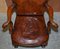 Vintage Eagle Armed Claw & Ball Feet Brown Leather Armchair 4