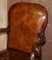 Vintage Brauner Leder Armlehnstuhl mit Klauenfüßen & Kugelfüßen 3