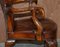 Vintage Brauner Leder Armlehnstuhl mit Klauenfüßen & Kugelfüßen 13