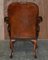 Vintage Eagle Armed Claw & Ball Feet Brown Leather Armchair, Image 16