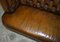 Large Hand Dyed Chesterfield Brown Leather Sofa 10
