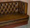 Large Hand Dyed Chesterfield Brown Leather Sofa 4