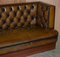 Large Hand Dyed Chesterfield Brown Leather Sofa, Image 4