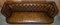 Sofá Chesterfield grande de cuero marrón teñido a mano, Imagen 6