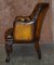 Chesterfield Brown Leather Armchair with Claw & Ball Feet, Image 15