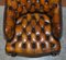 Chesterfield Brown Leather Armchair with Claw & Ball Feet 5