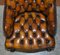 Chesterfield Brown Leather Armchair with Claw & Ball Feet, Image 5
