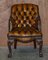 Chesterfield Brown Leather Armchair with Claw & Ball Feet, Image 2