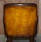 Chesterfield Brown Leather Armchair with Claw & Ball Feet 14