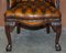 Chesterfield Brown Leather Armchair with Claw & Ball Feet, Image 7