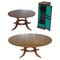 Vintage Hardwood Extendable Round Jupe Dining Table with Extensions 1