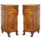 Large William IV Flamed Hardwood Side Cabinets with Campaign Drawers, 1830s, Set of 2 1