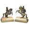 19th Century Equestrian Bronze Russian Cossack & Roman Solider Horses, Set of 2 1