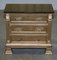 Gold Over Silver Leaf Painted Bedside Chests of Drawers, Set of 2 3