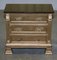Gold Over Silver Leaf Painted Bedside Chests of Drawers, Set of 2, Image 3